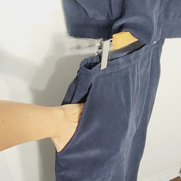 Lana Lee Petite Vintage Navy Blue Set Sleeveless Vest Matching Skirt Plus Sz 16 - Picture 5 of 16